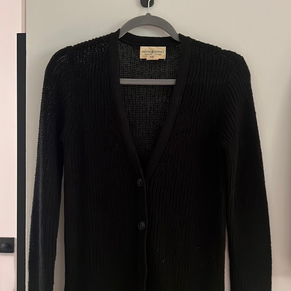 Denim & Supply Ralph Lauren Black Button up sweater. Size Small.